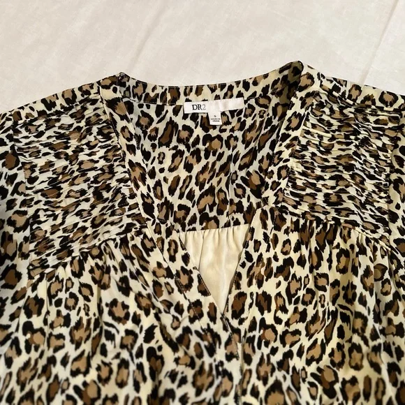 ‼️LAST CHANCE‼️🎉HP🎉 ✨NWOT✨DR2 Leopard Print Short Sleeve Dress w Pockets | Small - Picture 6 of 8